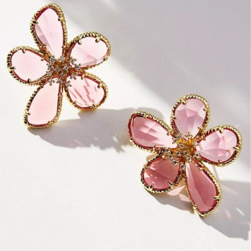 NEW~ Anthropologie Floral Tapestry Post Earrings - Picture 2 of 8